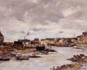 尤金 布丹 : The Inner Port of Trouville at Low Tide